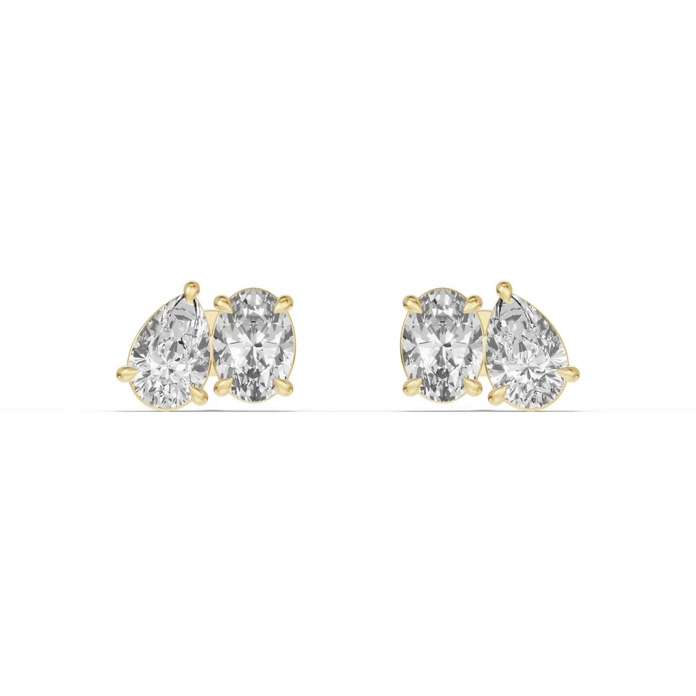 360 degree view of Toi et Moi Pear and Oval Lab Diamond Earrings (2.00 ct. tw.)