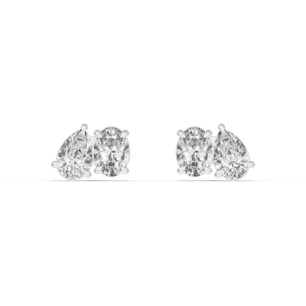 360 degree view of Toi et Moi Pear and Oval Lab Diamond Earrings (2.00 ct. tw.)
