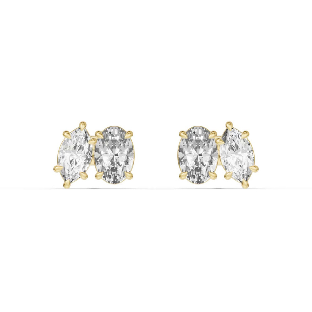 360 degree view of Toi et Moi Marquise and Oval Lab Diamond Earrings (2.50 ct. tw.)