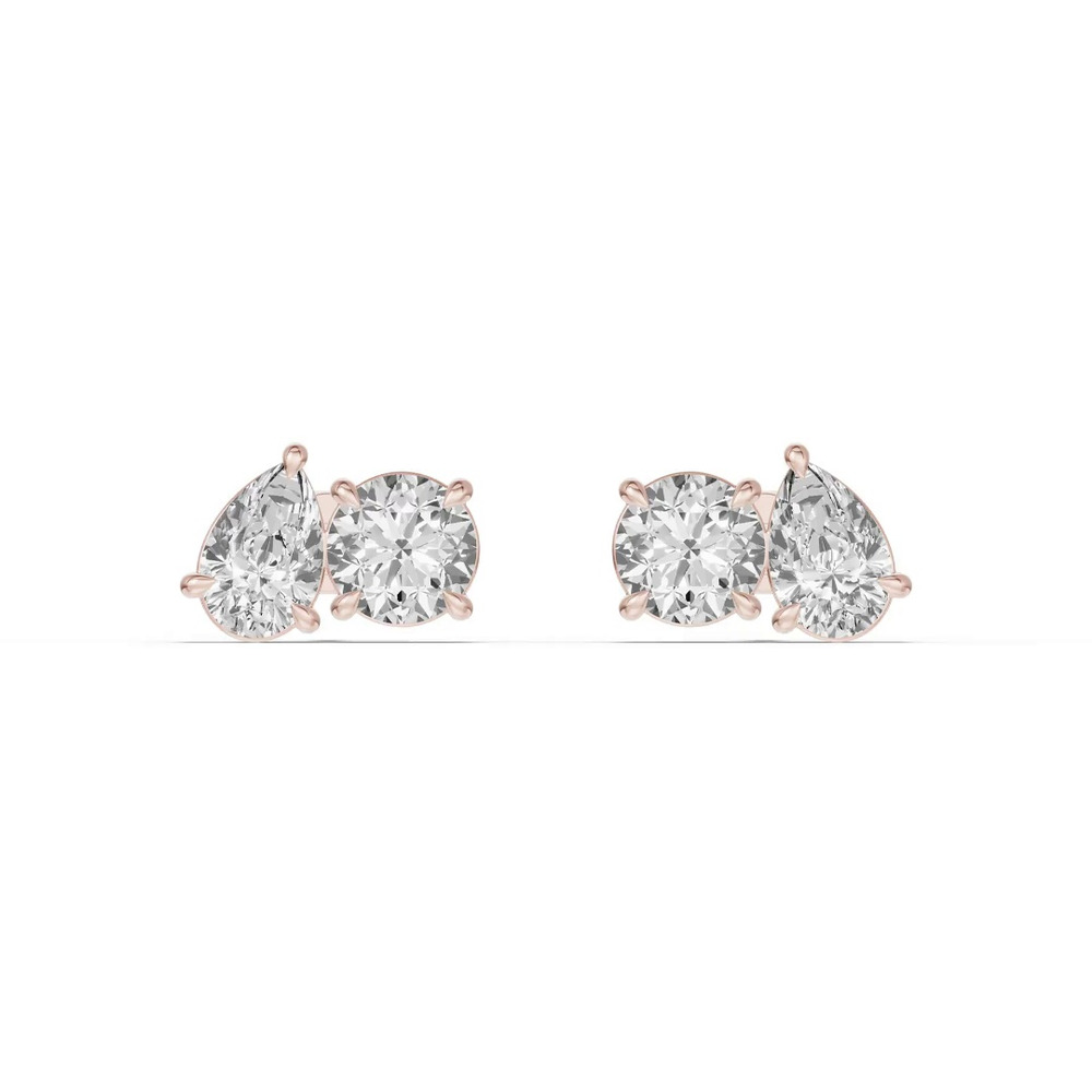 360 degree view of Toi et Moi Pear and Round Lab Diamond Earrings (2.50 ct. tw.)