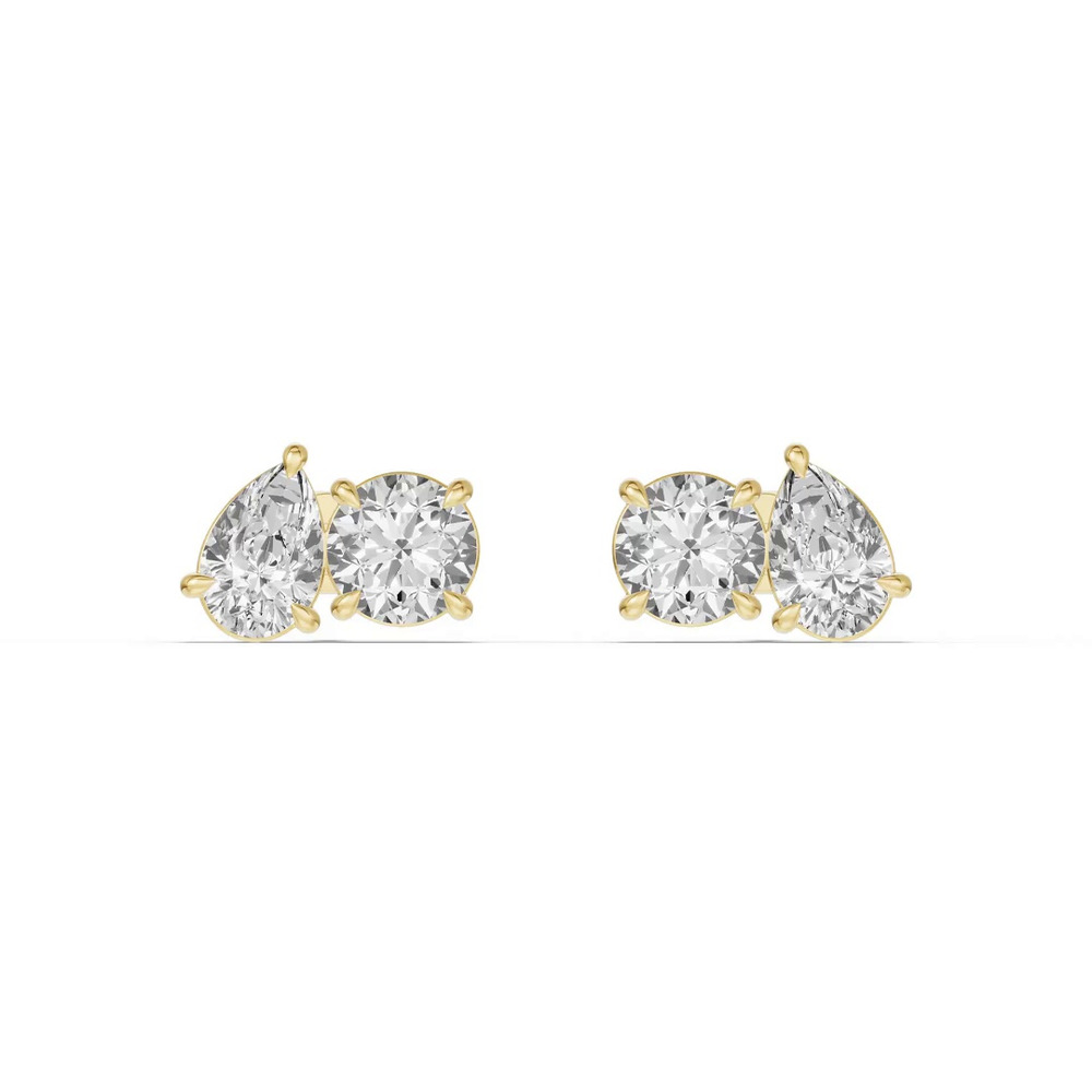360 degree view of Toi et Moi Pear and Round Lab Diamond Earrings (2.50 ct. tw.)