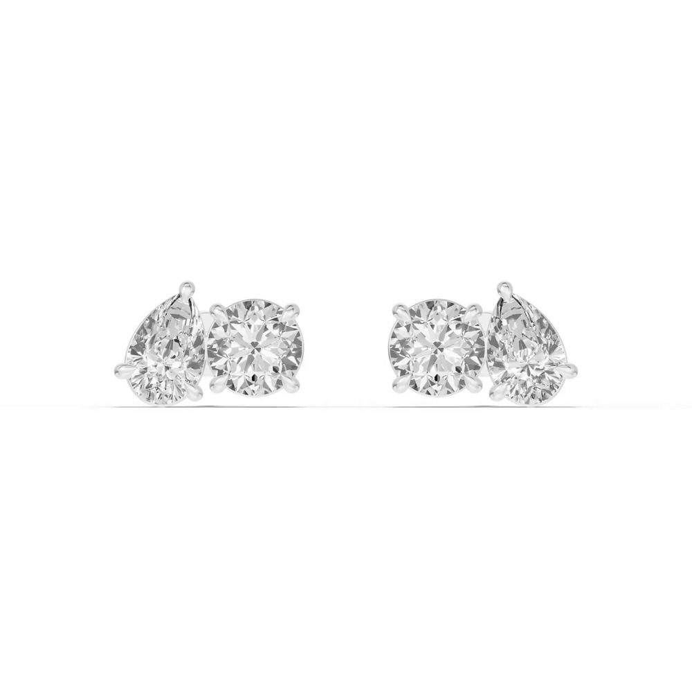 360 degree view of Toi et Moi Pear and Round Lab Diamond Earrings (2.50 ct. tw.)