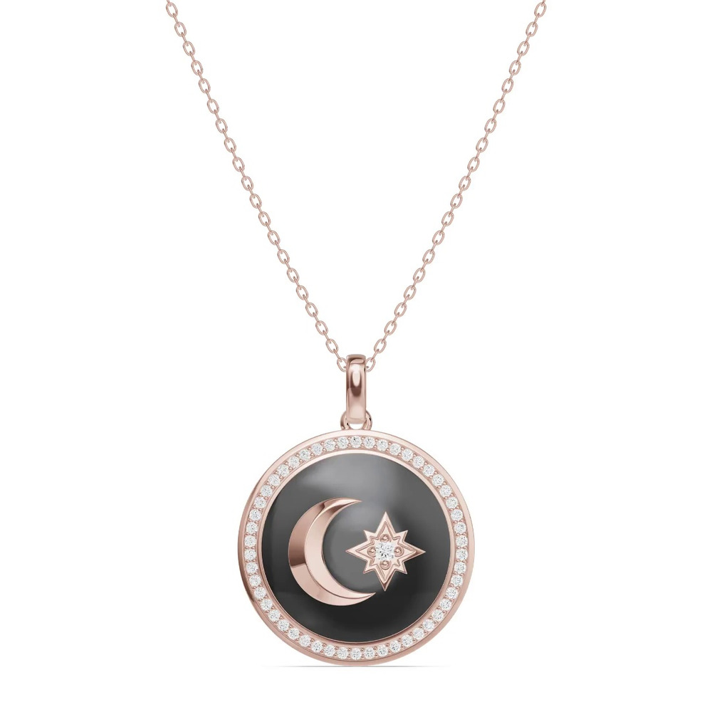 360 degree view of Astril Halo Lab Diamond Medallion Pendant