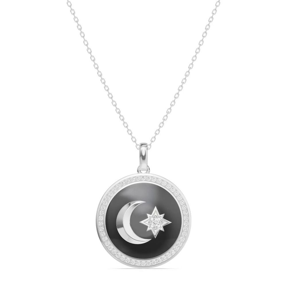 360 degree view of Astril Halo Lab Diamond Medallion Pendant
