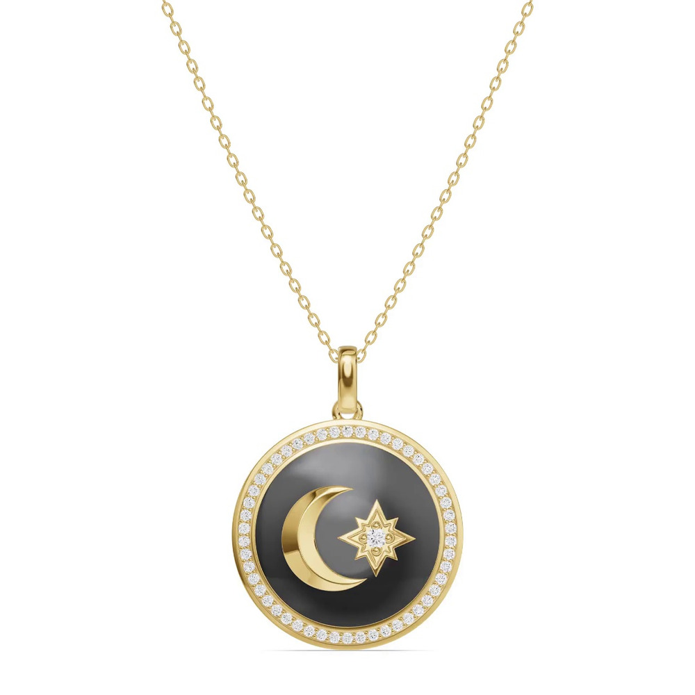 360 degree view of Astril Halo Diamond Medallion Pendant