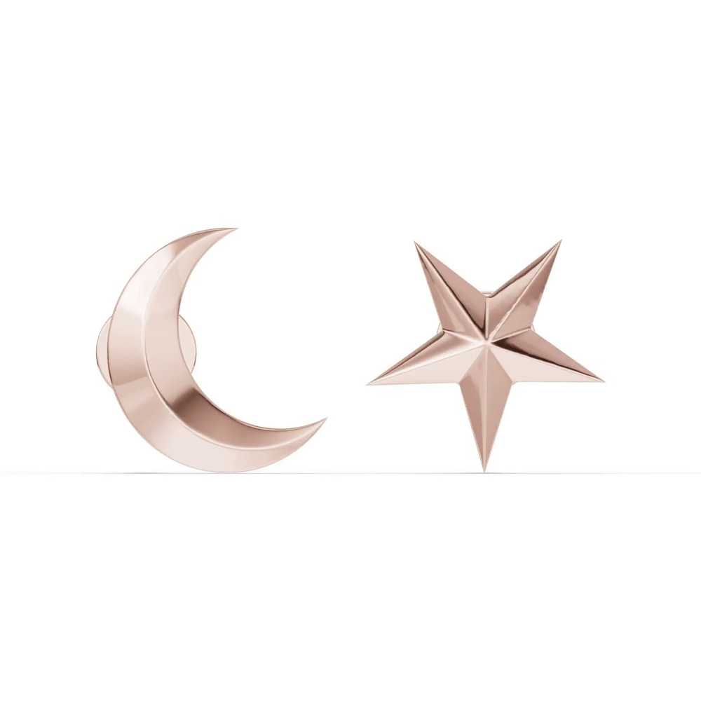 360 degree view of Astril Crescent & Star Earrings