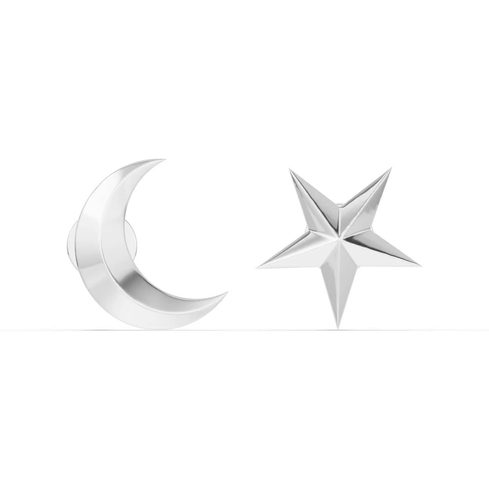 360 degree view of Astril Crescent & Star Earrings