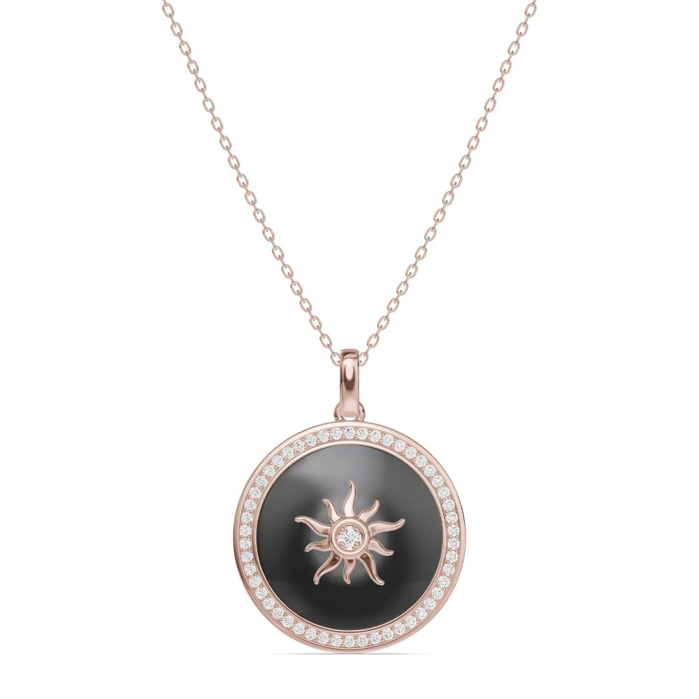 360 degree view of Astril Sol Halo Diamond Pendant