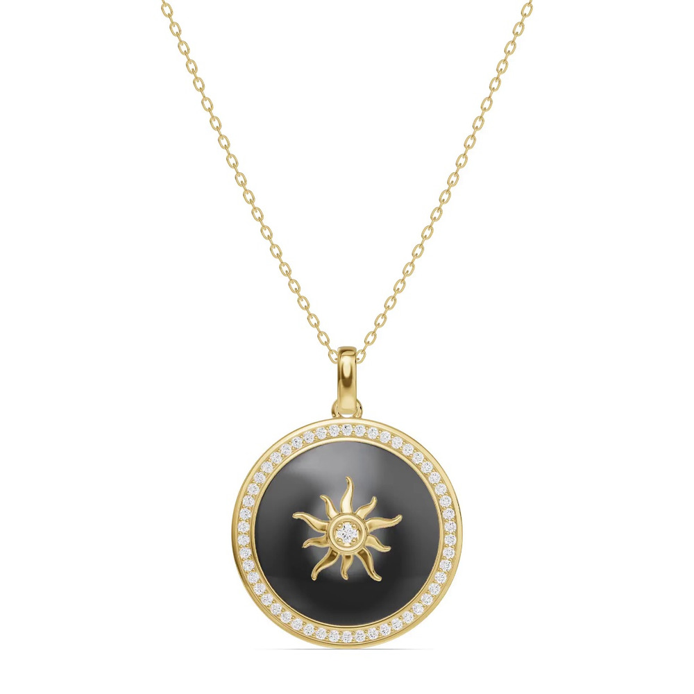 360 degree view of Astril Sol Halo Diamond Pendant