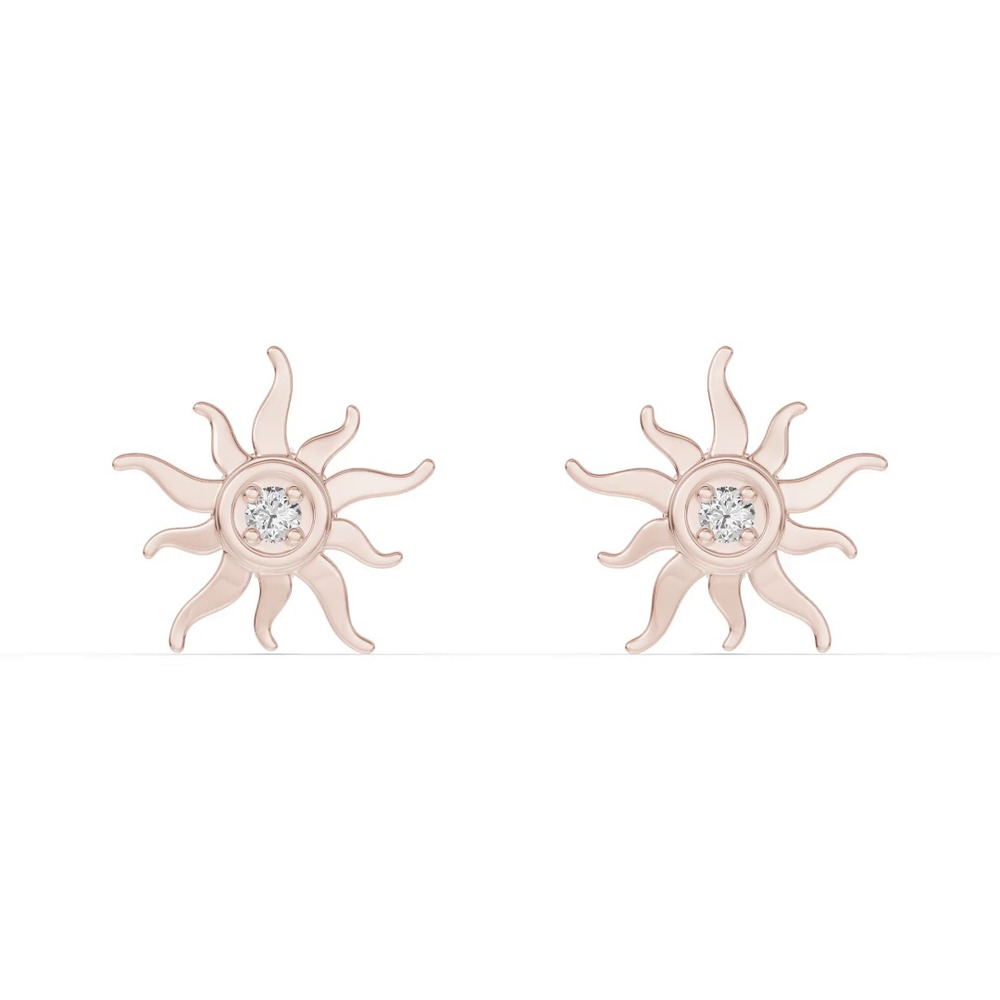 360 degree view of Astril Sunburst Lab Diamond Earrings