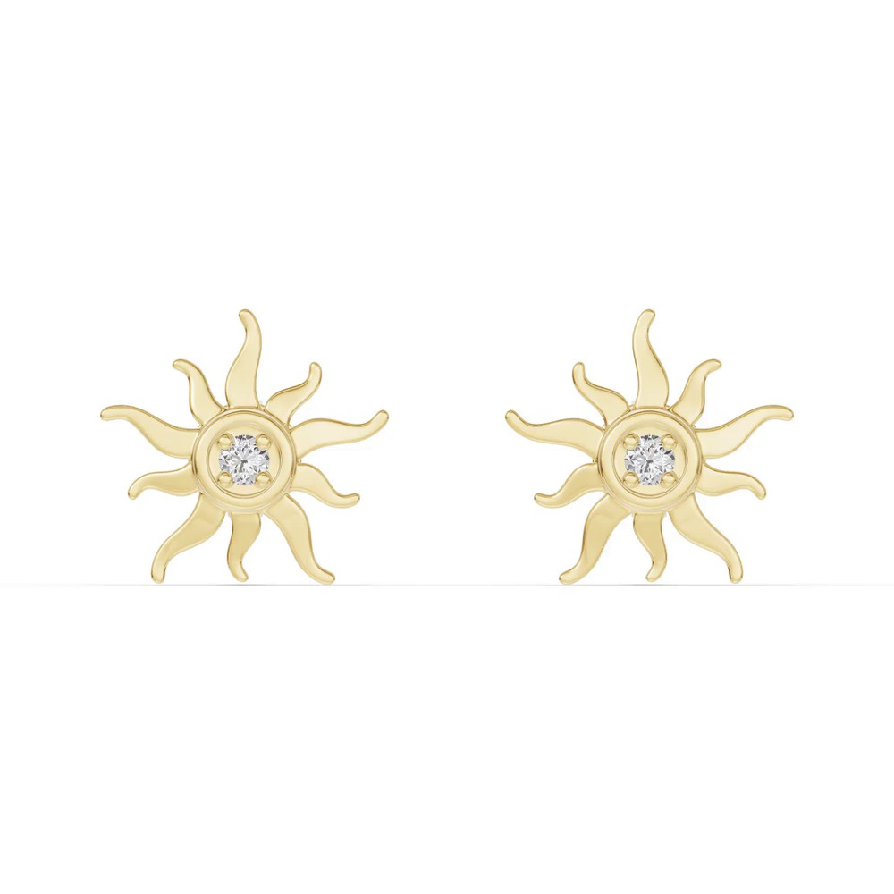 360 degree view of Astril Sunburst Lab Diamond Earrings