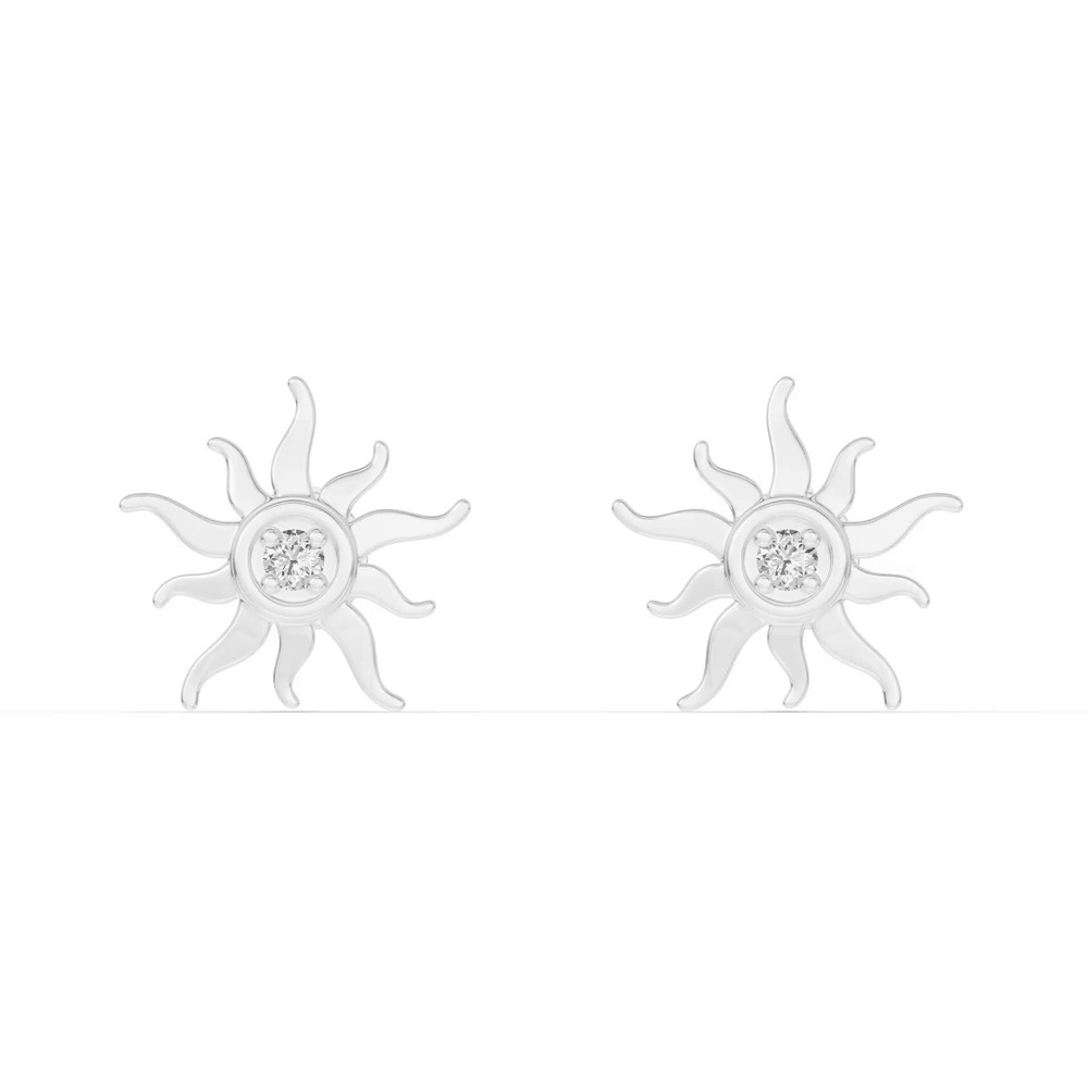 360 degree view of Astril Sunburst Diamond Earrings