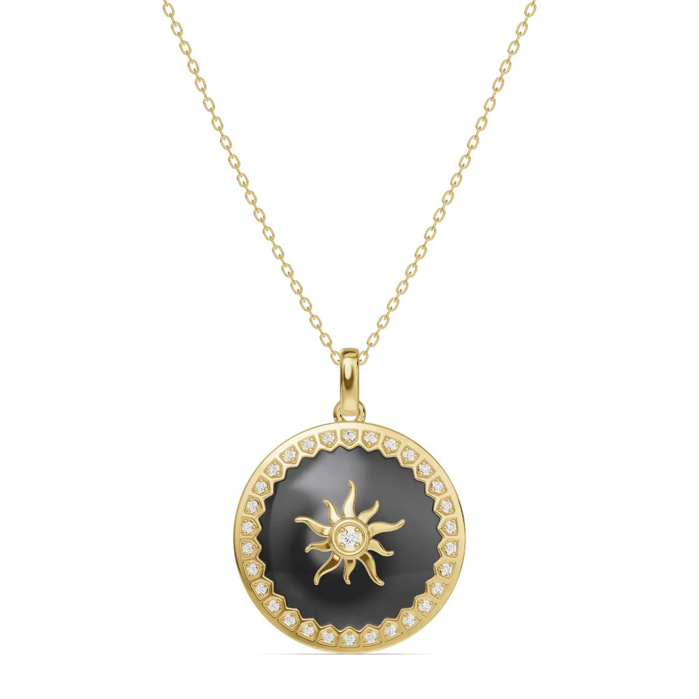 360 degree view of Astril Sol Crest Diamond Pendant