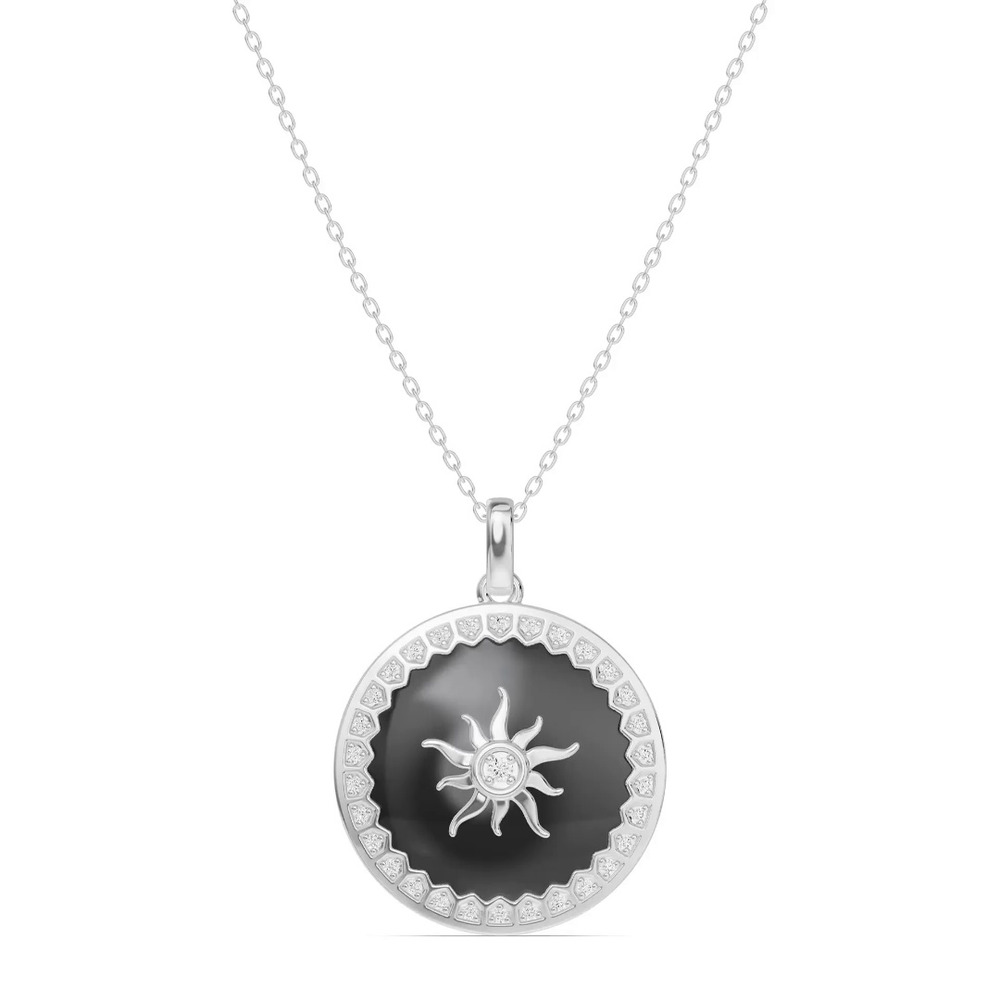 360 degree view of Astril Sol Crest Diamond Pendant