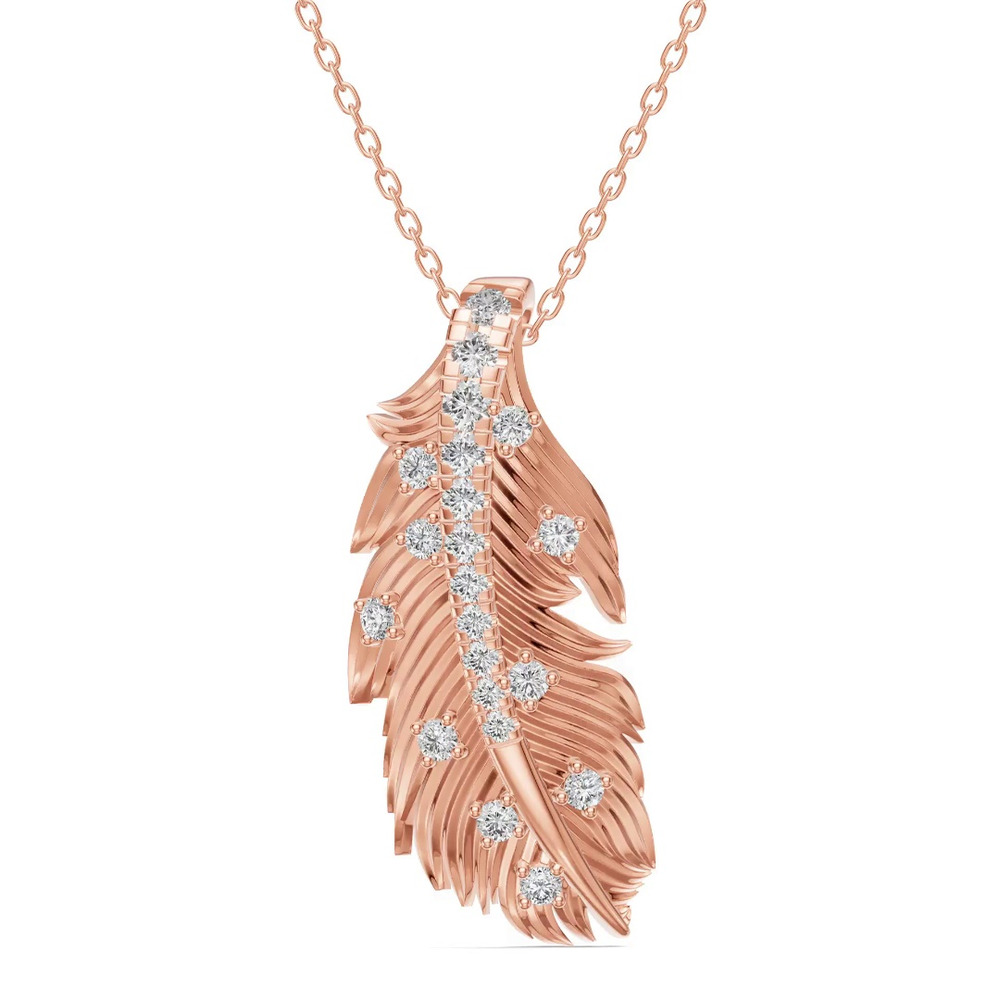 360 degree view of Feather Drift Lab Diamond Necklace