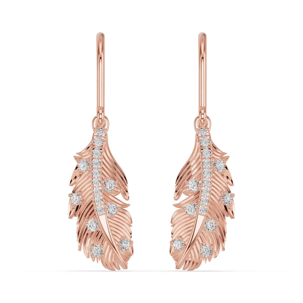 360 degree view of Feather Drift Lab Diamond Earrings