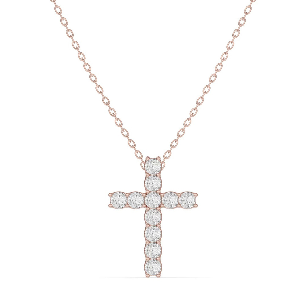 360 degree view of Unity Prong Lab Diamond Cross Pendant (.50 ct. tw.)