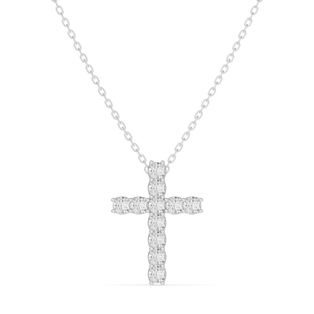 360 degree view of Unity Prong Lab Diamond Cross Pendant (.50 ct. tw.)