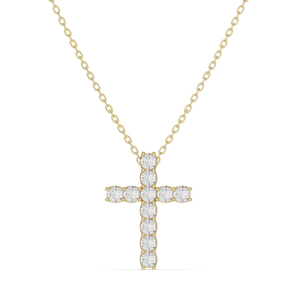 360 degree view of Unity Prong Diamond Cross Pendant (.50 ct. tw.)