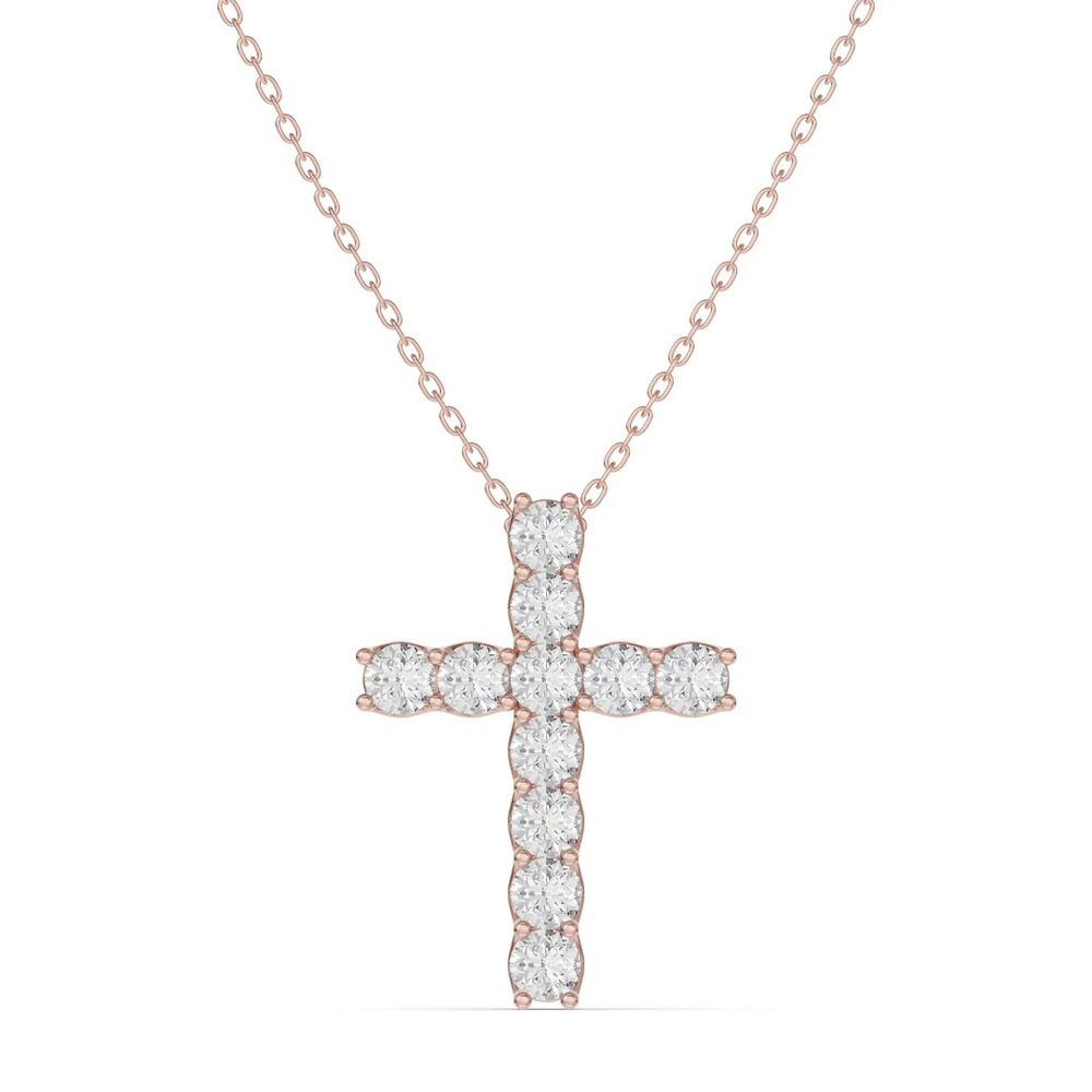 360 degree view of Unity Prong Diamond Cross Pendant (1.00 ct. tw.)