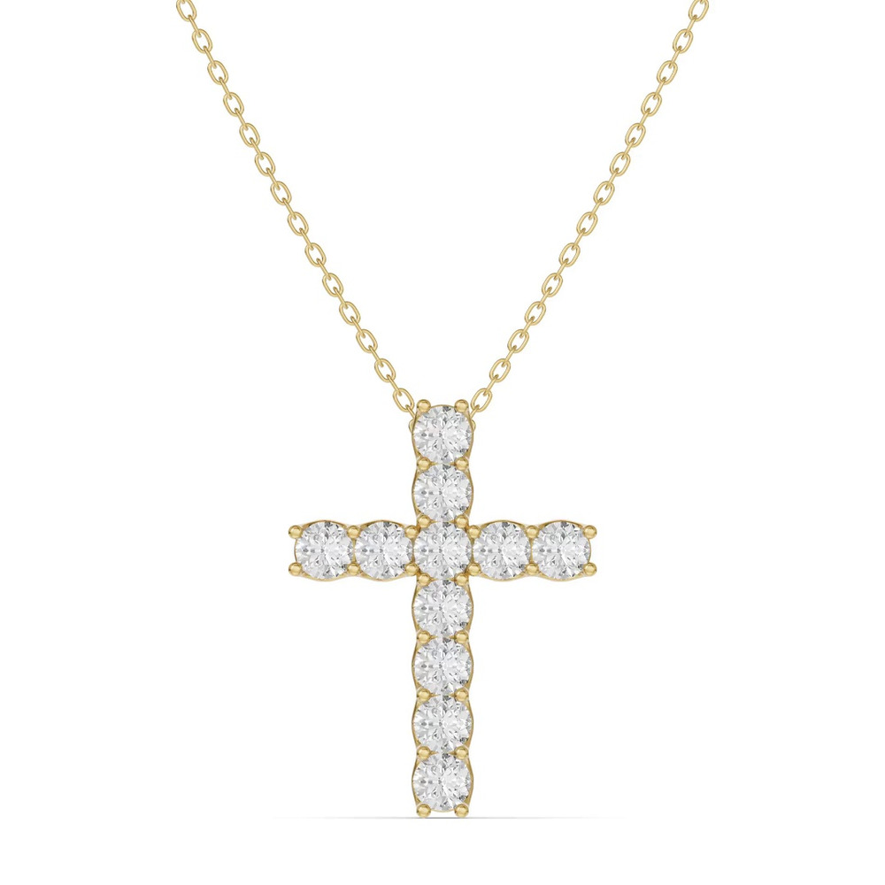 360 degree view of Unity Prong Diamond Cross Pendant (1.00 ct. tw.)