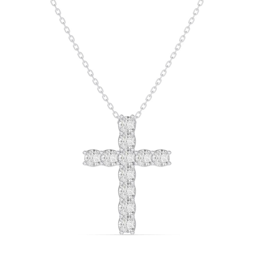 360 degree view of Unity Prong Diamond Cross Pendant (1.00 ct. tw.)