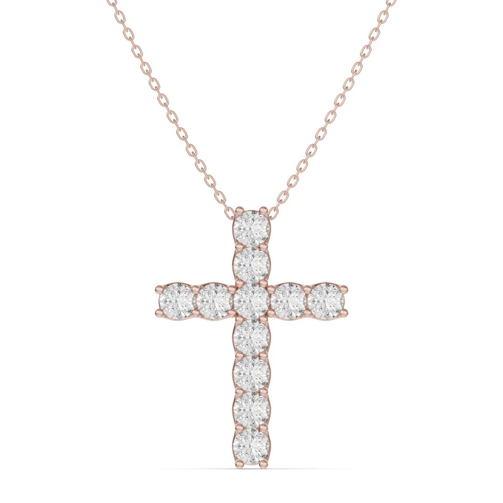 360 degree view of Unity Prong Lab Diamond Cross Pendant (1.50 ct. tw.)