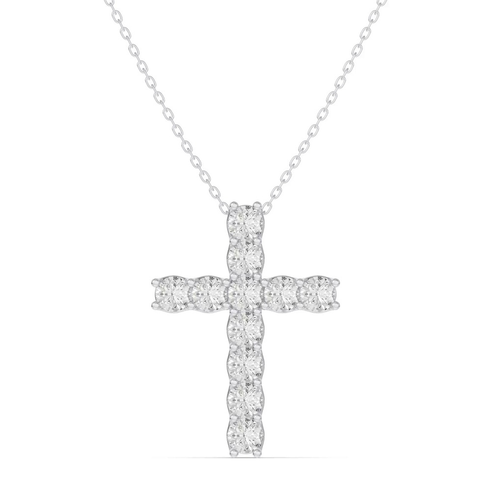 360 degree view of Unity Prong Lab Diamond Cross Pendant (1.50 ct. tw.)