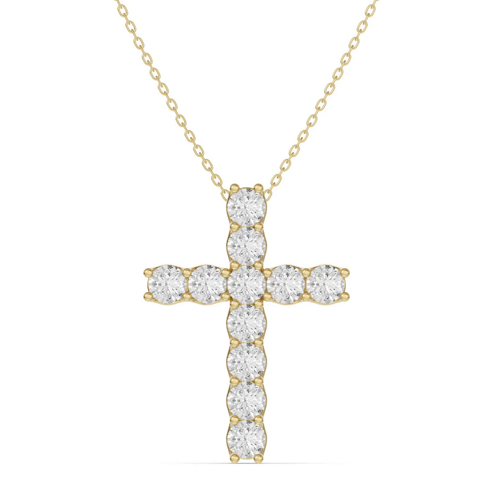 360 degree view of Unity Prong Lab Diamond Cross Pendant (2.00 ct. tw.)