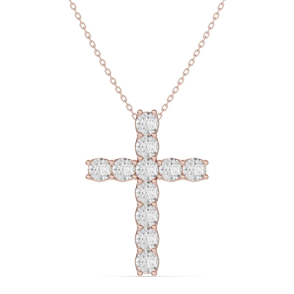 360 degree view of Unity Prong Diamond Cross Pendant (2.00 ct. tw.)