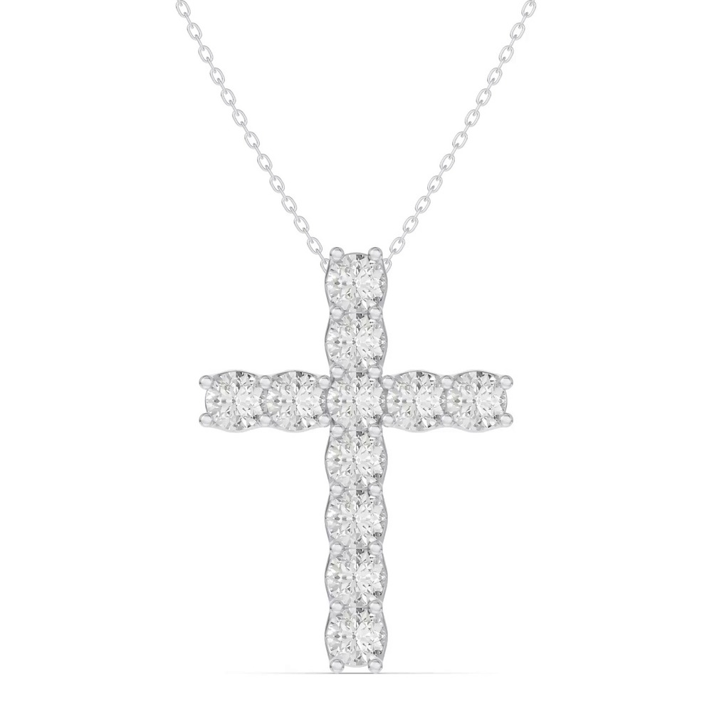 360 degree view of Unity Prong Lab Diamond Cross Pendant (3.00 ct. tw.)