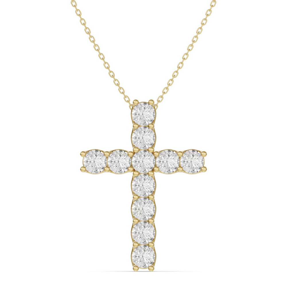 360 degree view of Unity Prong Lab Diamond Cross Pendant (3.00 ct. tw.)