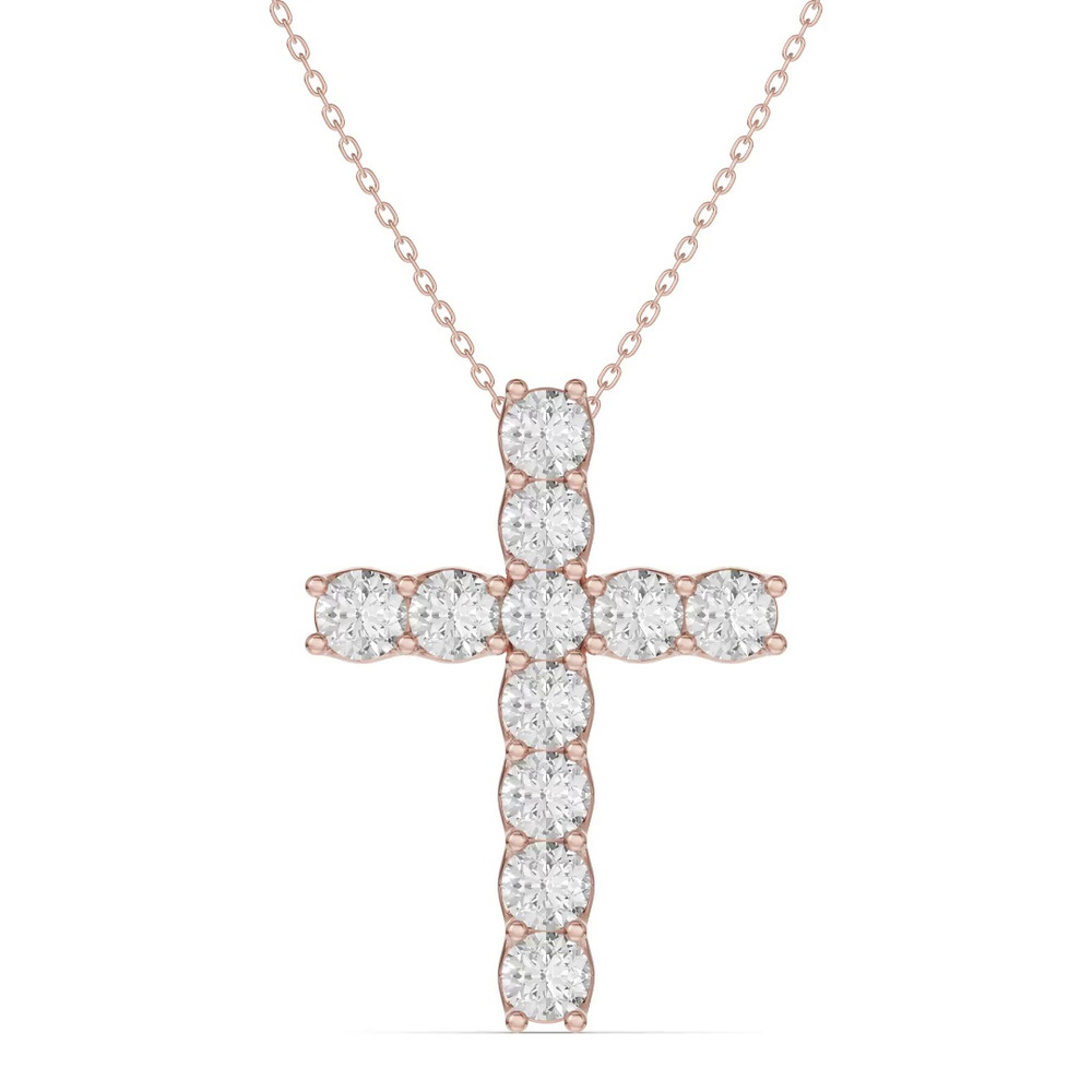 360 degree view of Unity Prong Diamond Cross Pendant (3.00 ct. tw.)