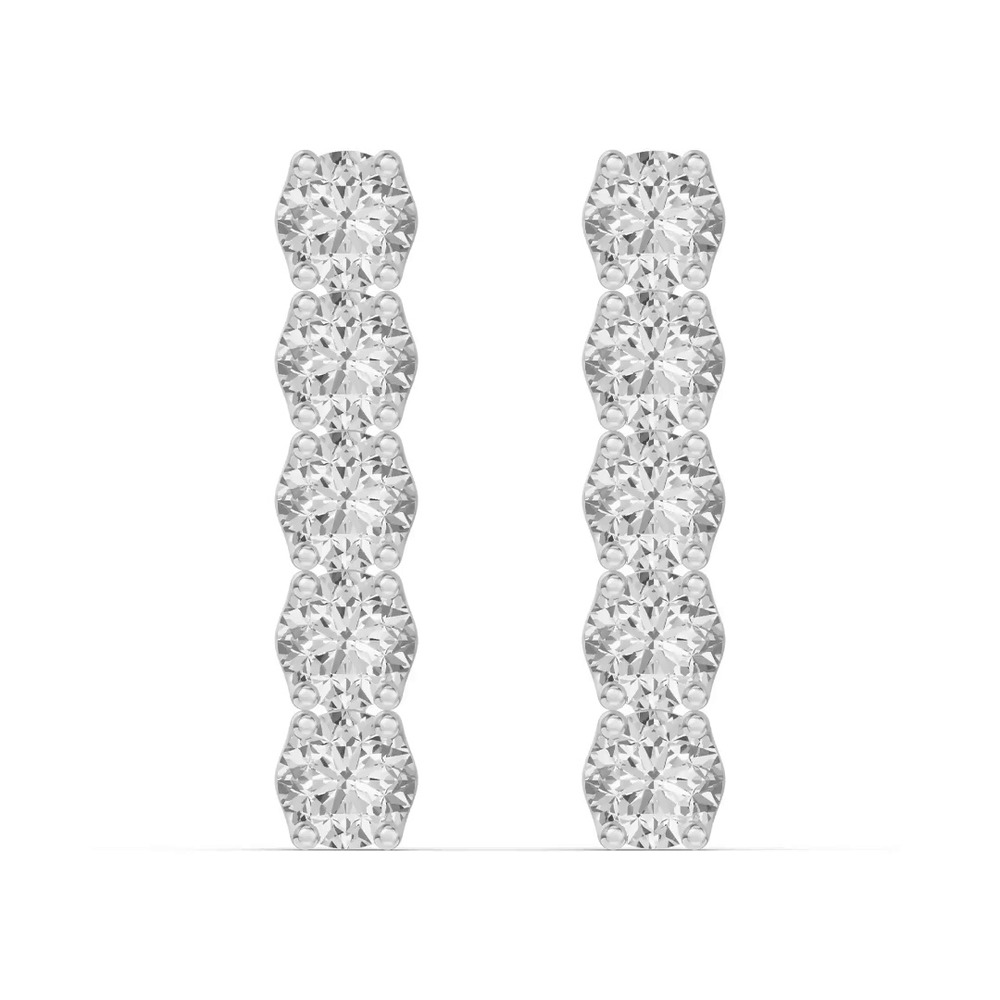 360 degree view of Unity Prong Lab Diamond Line Drop Earrings (2 ct. tw.)