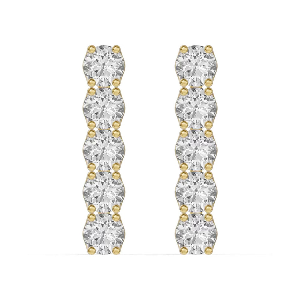 360 degree view of Unity Prong Diamond Line Drop Earrings (2 ct. tw.)