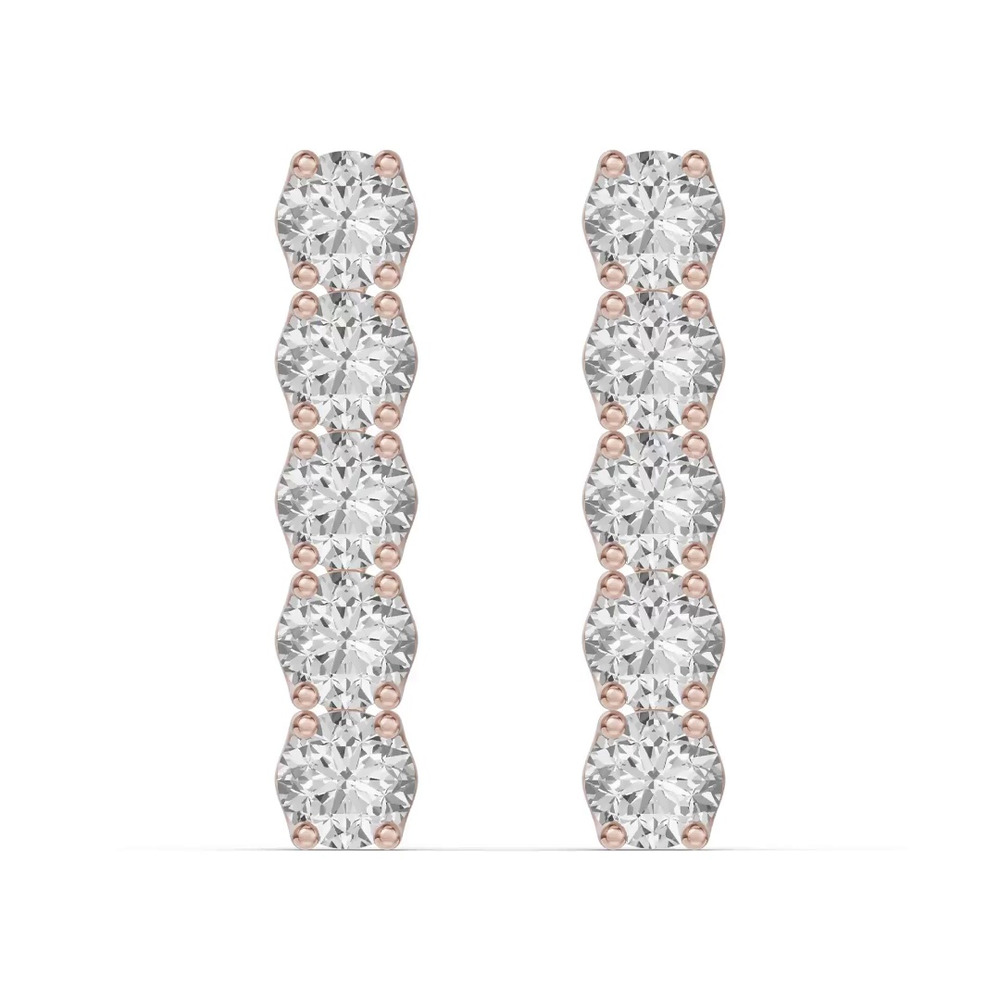 360 degree view of Unity Prong Diamond Line Drop Earrings (2 ct. tw.)