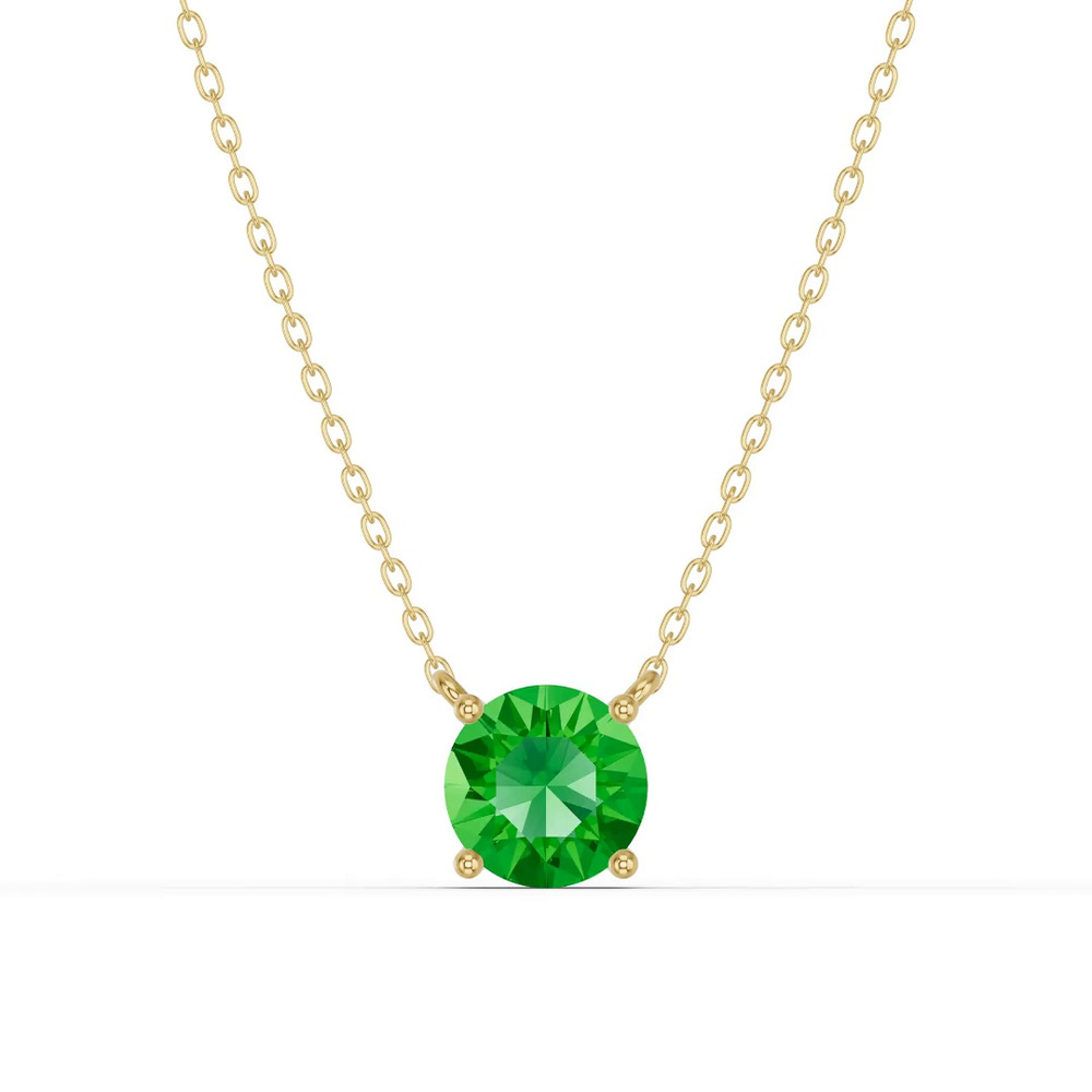 360 degree view of Round Tsavorite Solitaire Necklace