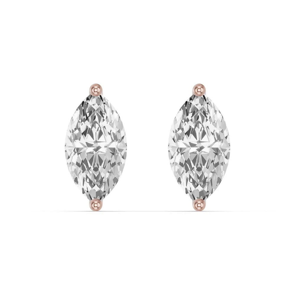 360 degree view of Marquise Lab Diamond Stud Earrings