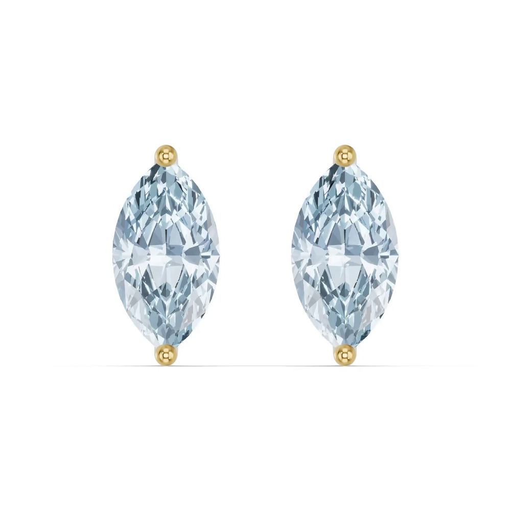 360 degree view of Marquise Aquamarine Stud Earrings