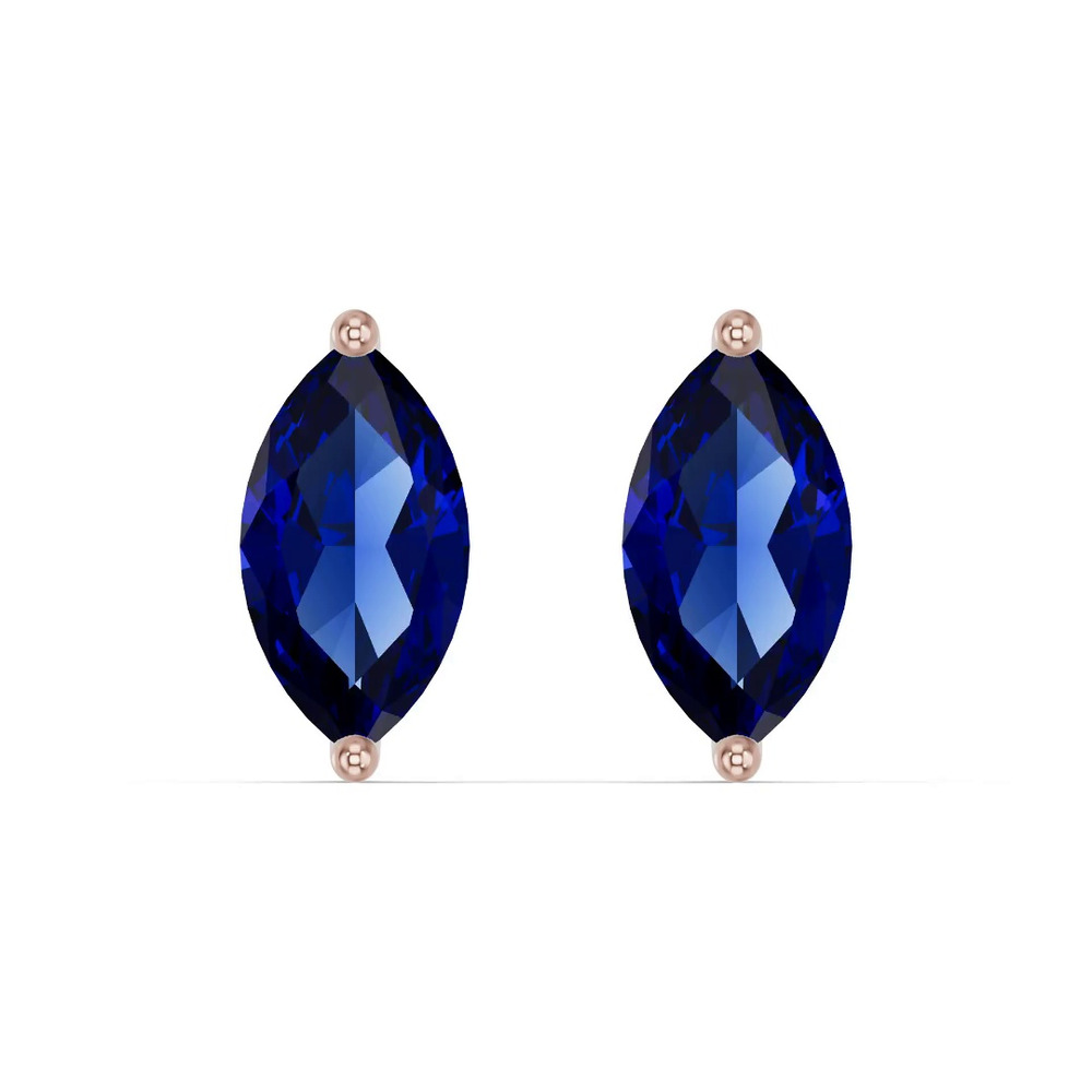 360 degree view of Marquise Sapphire Stud Earrings