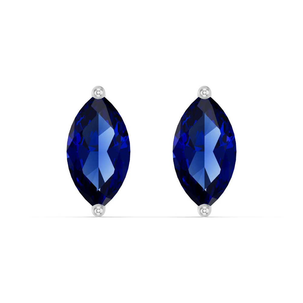 360 degree view of Marquise Sapphire Stud Earrings