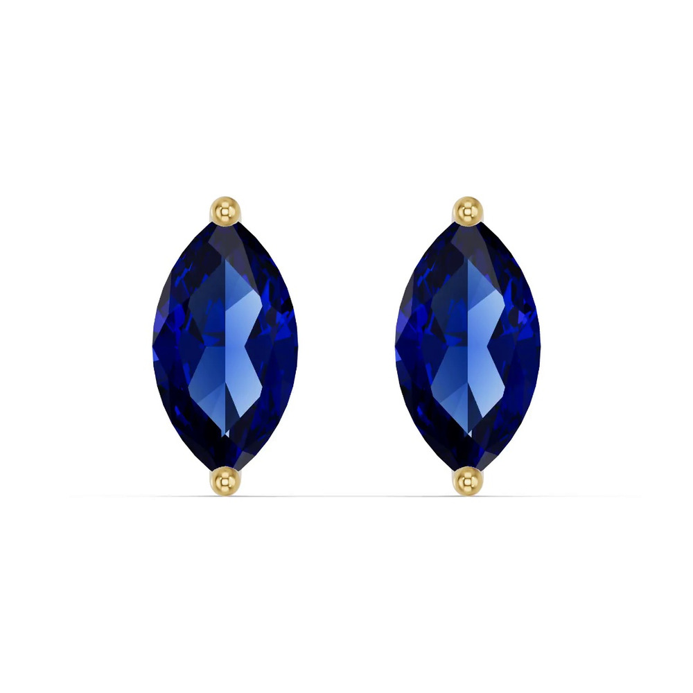 360 degree view of Marquise Sapphire Stud Earrings