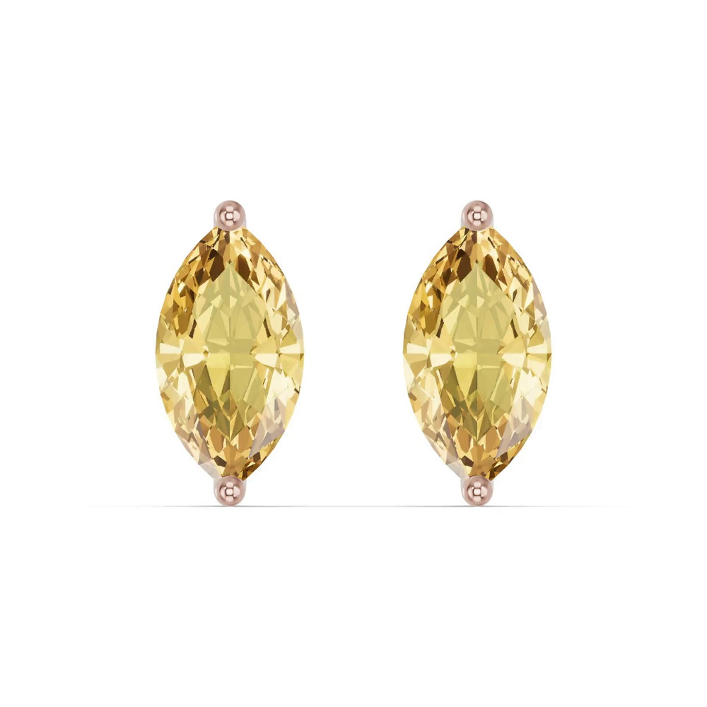 360 degree view of Marquise Citrine Stud Earrings