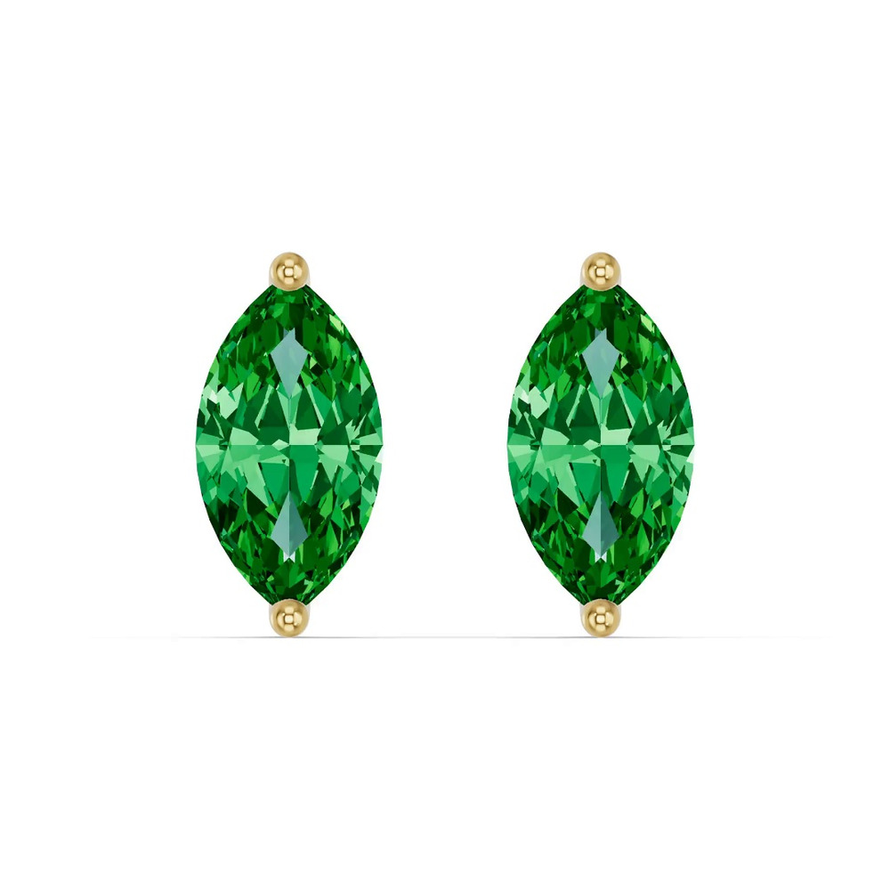 360 degree view of Marquise Emerald Stud Earrings