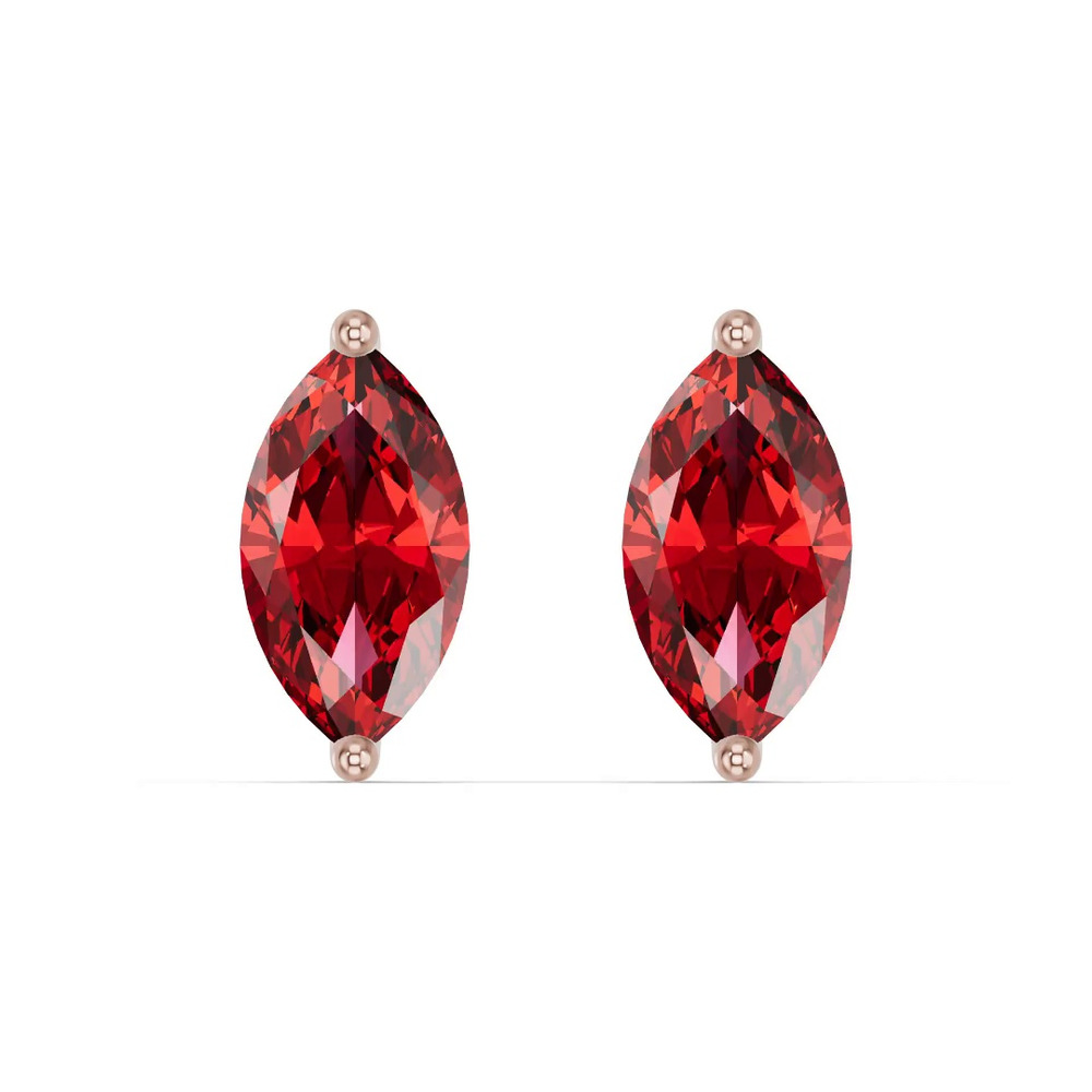 360 degree view of Marquise Garnet Stud Earrings