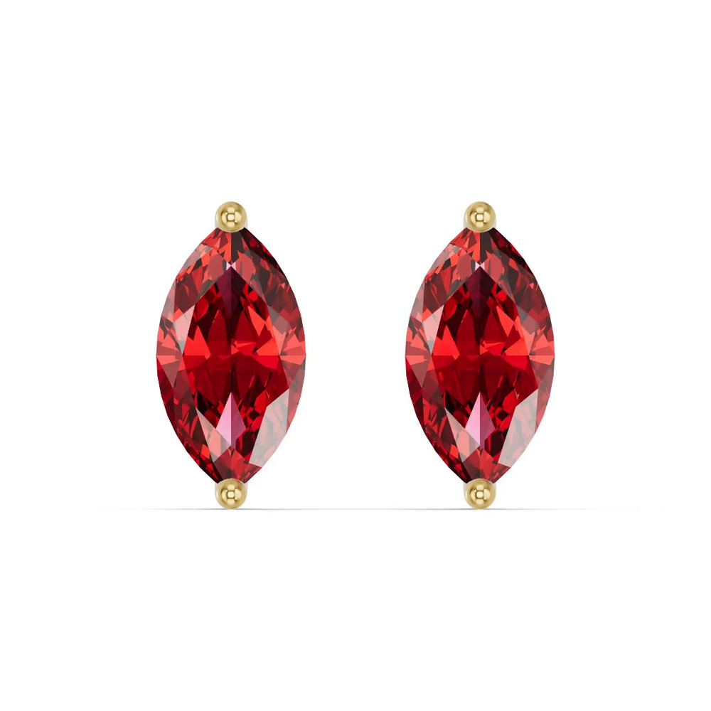 360 degree view of Marquise Garnet Stud Earrings