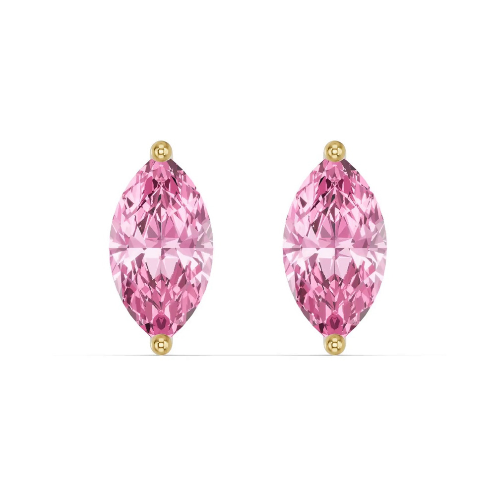 360 degree view of Marquise Pink Tourmaline Stud Earrings