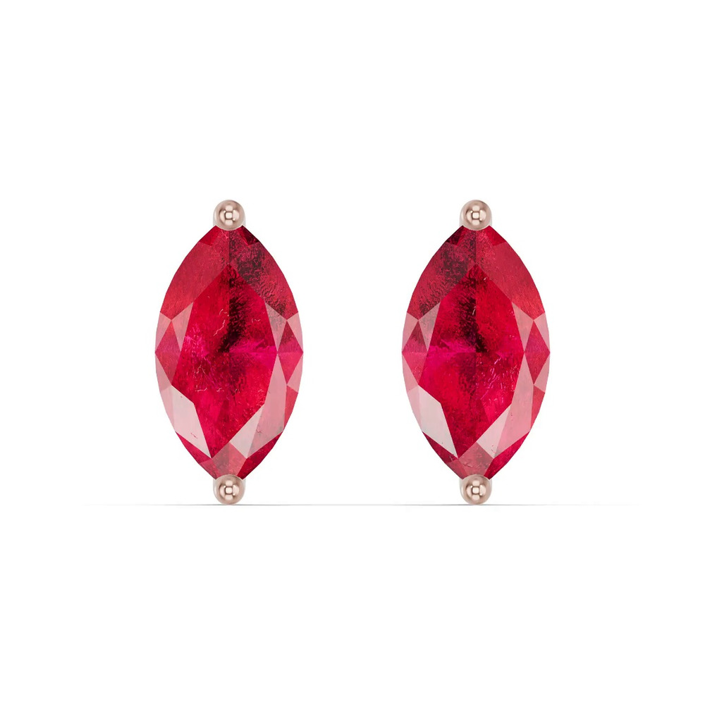 360 degree view of Marquise Ruby Stud Earrings