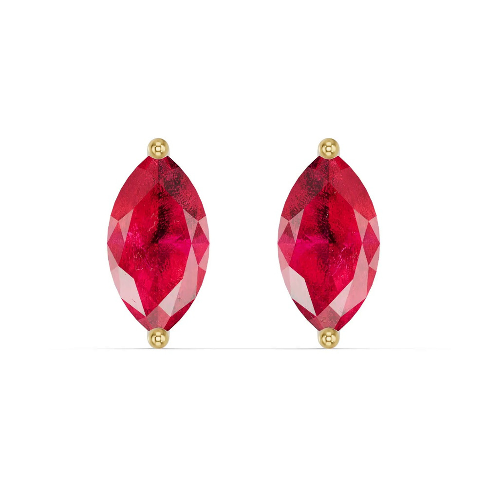 360 degree view of Marquise Ruby Stud Earrings