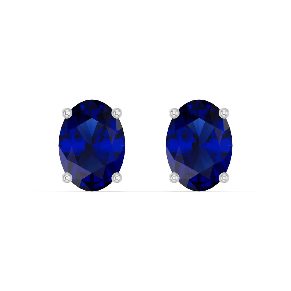 360 degree view of Oval Sapphire Stud Earrings